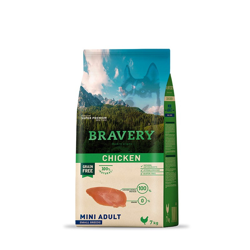 bravery mini adulto pollo 2 kilos
