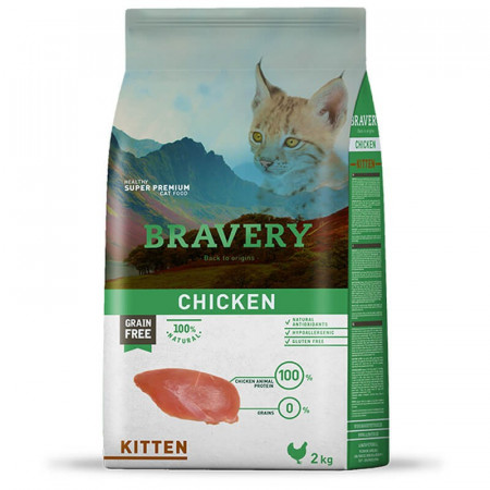 Bravery gato kitten pollo 2 kilos
